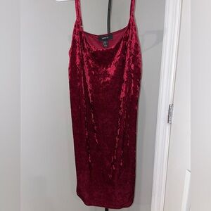Forever 21 Rich Burgundy Velvet Dress